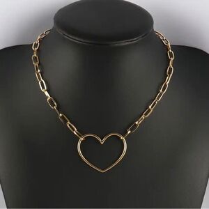 Stainless Steel Heart Choker Necklace